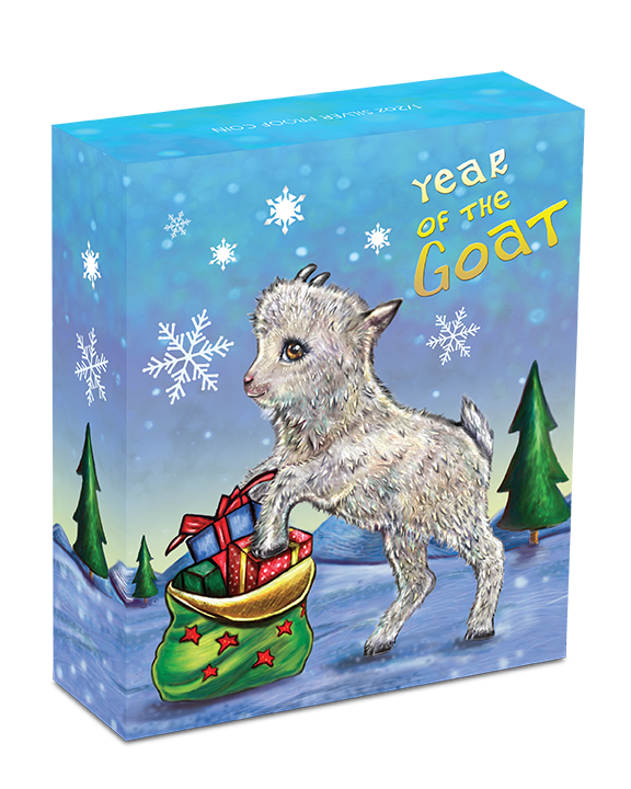 goat 2015 3 494-3 1/2 oz Silver Perth Mint Baby Goat Proof Coin 2015