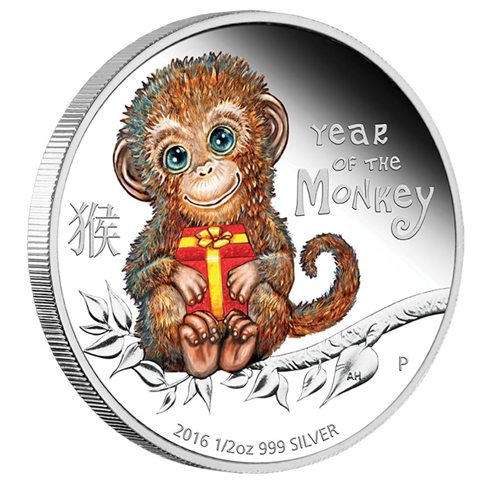 monkey 2016 2 494-3 1/2 oz Silver Perth Mint Baby Monkey Proof Coin 2016