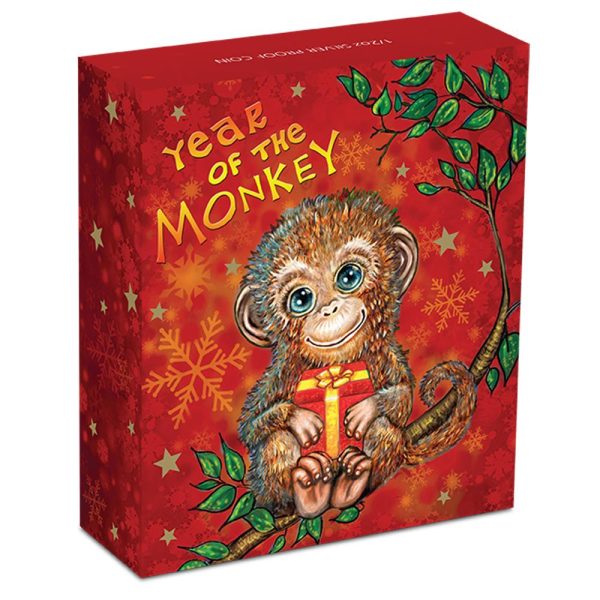 monkey 2016 494-3 1/2 oz Silver Perth Mint Baby Monkey Proof Coin 2016