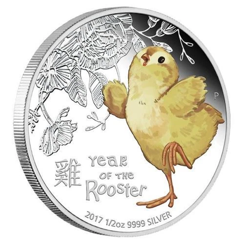 rooster 2017s-l960 1/2 oz Silver Perth Mint Baby Roster Proof Coin 2017
