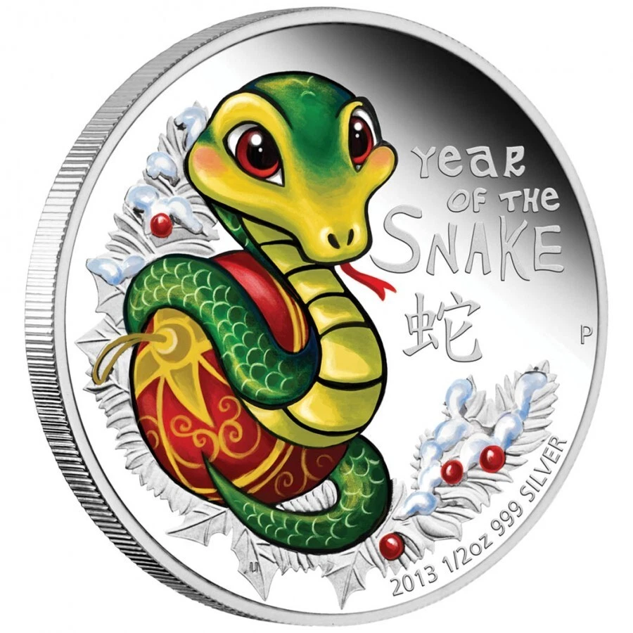 snake 2013 ss-l960 1/2 oz Silver Perth Mint Baby Snake Proof Coin 2013