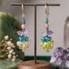 069d8106-a992-4ce9-8d99-ff38229dced8 Handcrafted Gemstone & Crystal Grape Drop Earrings