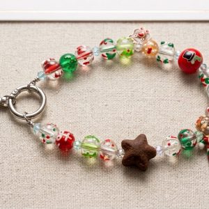 Handcrafted Holiday Gingerbread & Cookie Charm Phone Lanyard