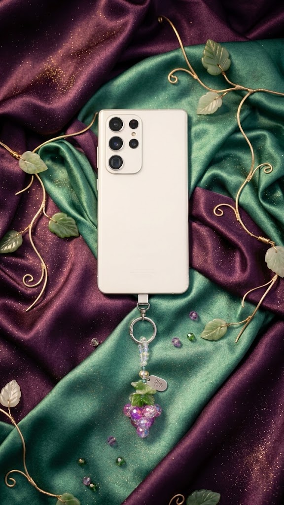 updated2 Vineyard Grape Phone Charm & Bag Pendant